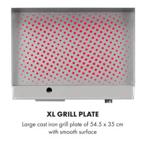 Klarstein Grillmeile 3000G, elektrický gril, 3000 W, grilovacia platňa 54,5 x 35 cm, hladký