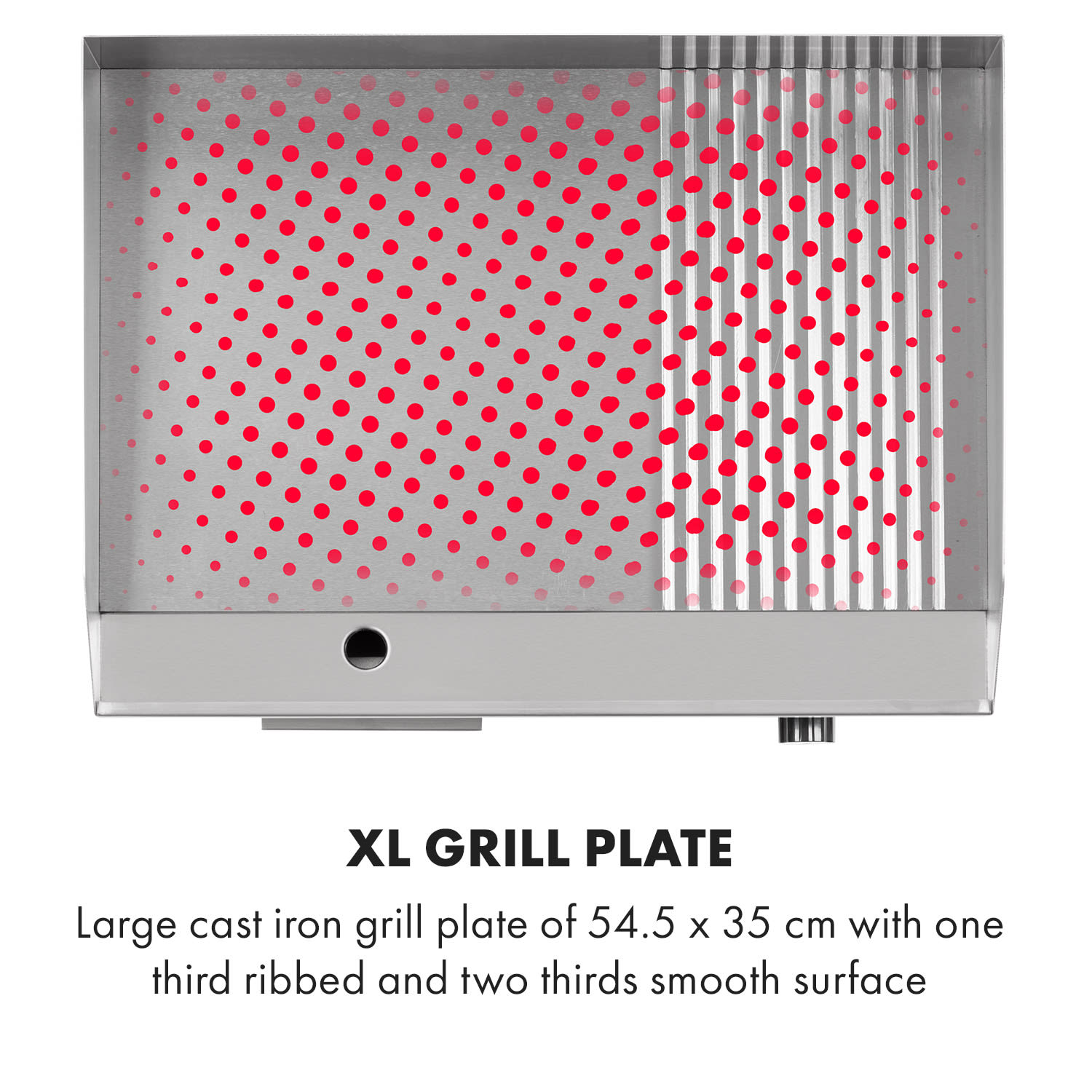 Klarstein Grillmeile 3000GR, elektrický gril, 3000 W, grilovacia platňa 54,5 x 35 cm, hladký/rebrovaný