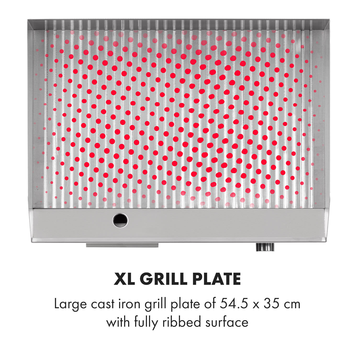 Klarstein Grillmeile 3000R, elektrický gril, 3000 W, grilovacia platňa 54,5 x 35 cm, rebrovaný