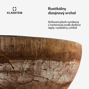 Blumfeldt Savage, ohnisko s grilom, Ø 60,5 cm, oceľ, ochranný kryt, hrdzavá