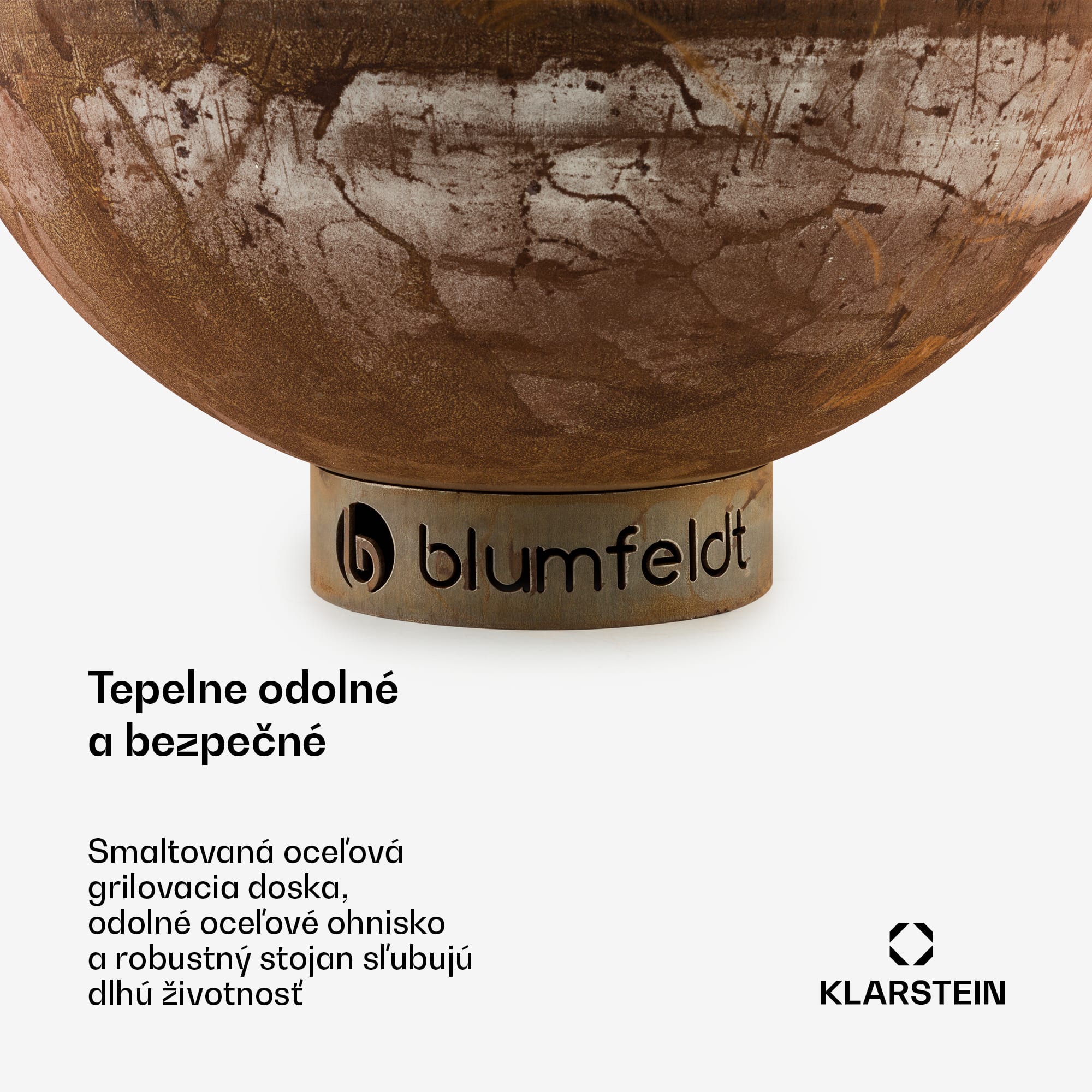 Blumfeldt Savage, ohnisko s grilom, Ø 60,5 cm, oceľ, ochranný kryt, hrdzavá – Obrázok 2