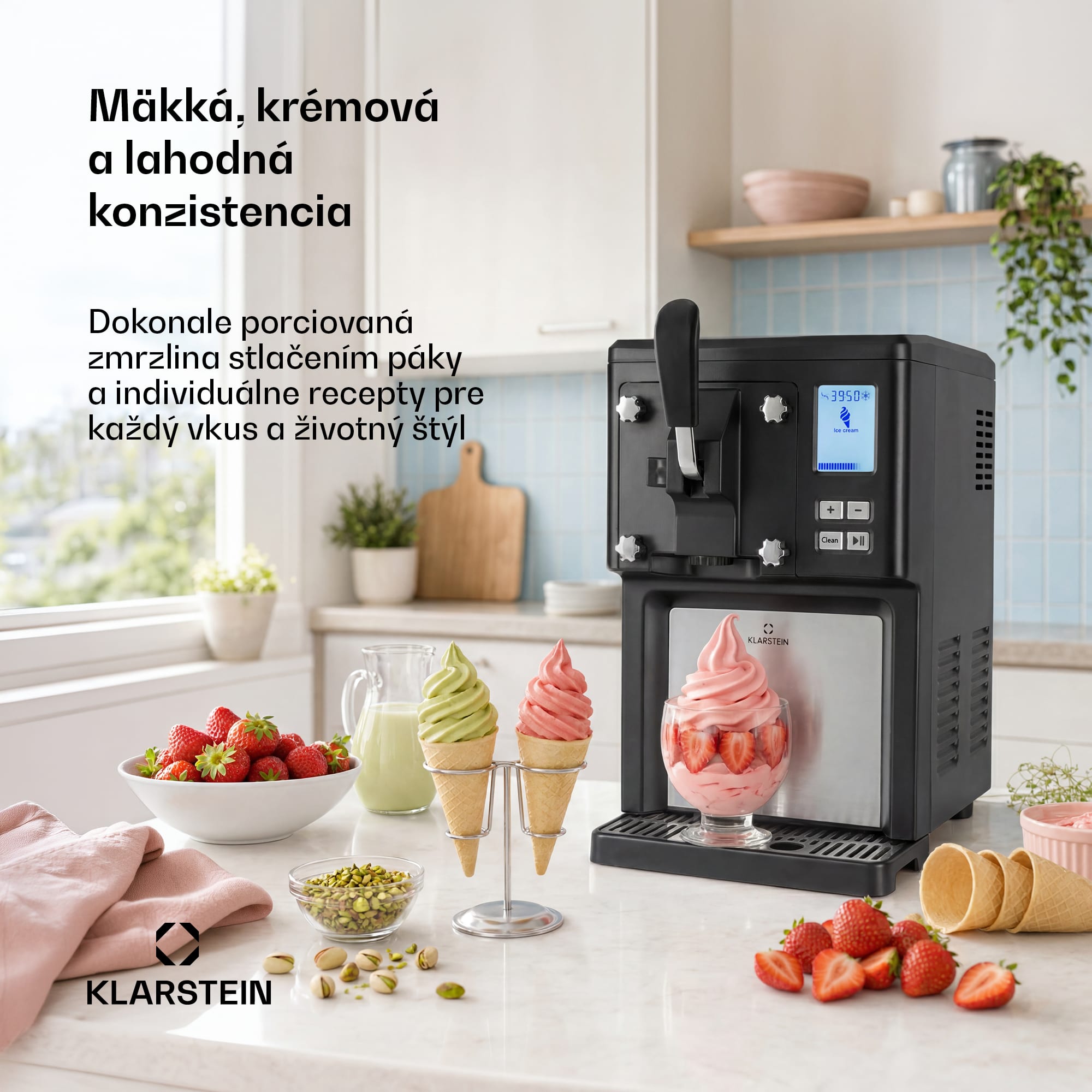 Klarstein Sweet Sundae zmrzlinovač kompresor 1,5l nehrdzavejúca oceľ čierny – Obrázok 2