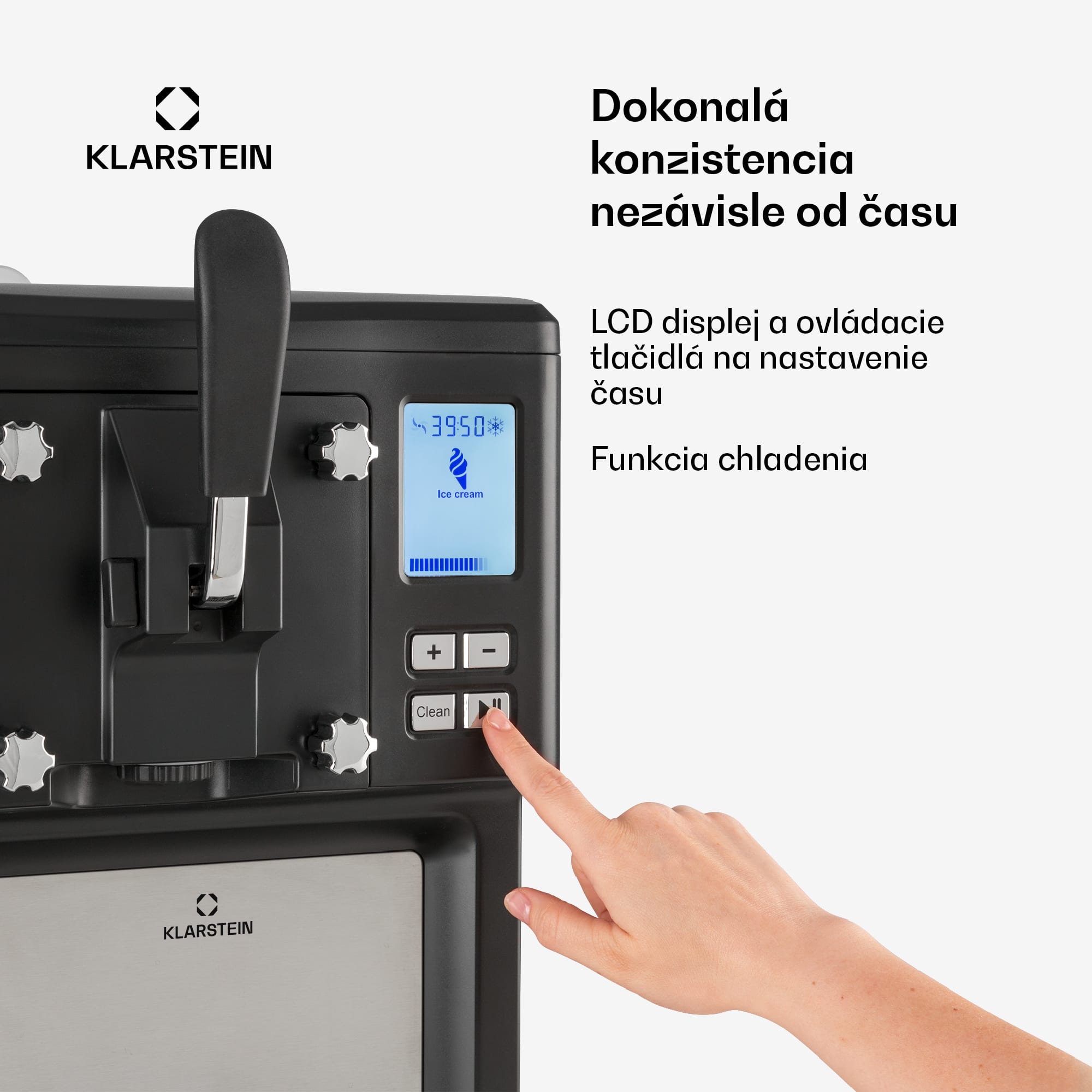 Klarstein Sweet Sundae zmrzlinovač kompresor 1,5l nehrdzavejúca oceľ čierny – Obrázok 3