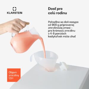 Klarstein Sweet Sundae zmrzlinovač kompresor 1,5l nehrdzavejúca oceľ biely