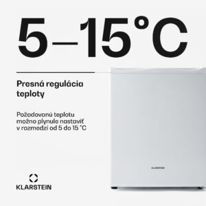 Klarstein Happy Hour, minibar, 5-15°C, energet. trieda G, tichý, 23dB, LED svetlo