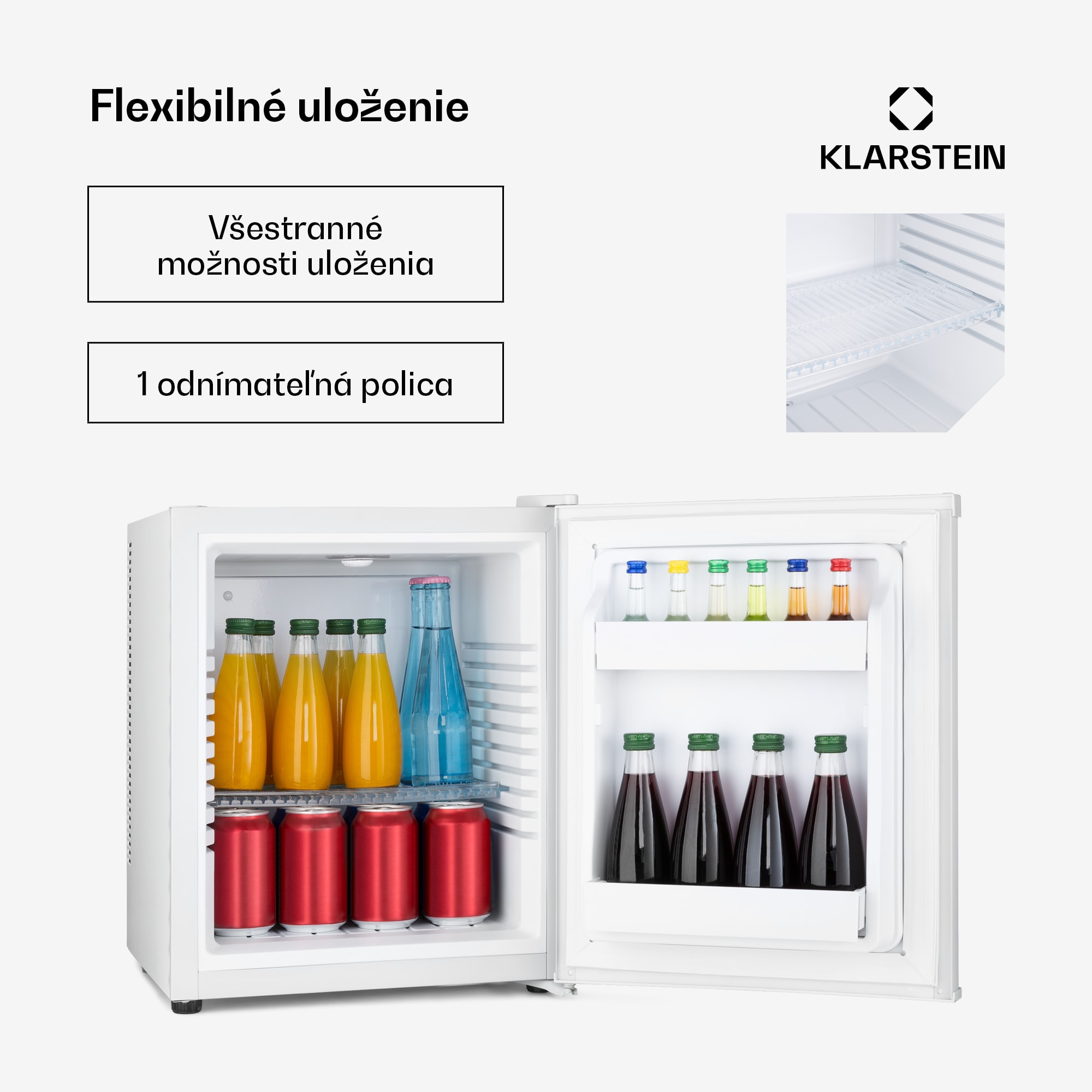 Klarstein Happy Hour 30, minibar, 30 l, 5-15°C, energet. trieda G, tichý, 25 dB, LED svetlo, biely – Obrázok 2