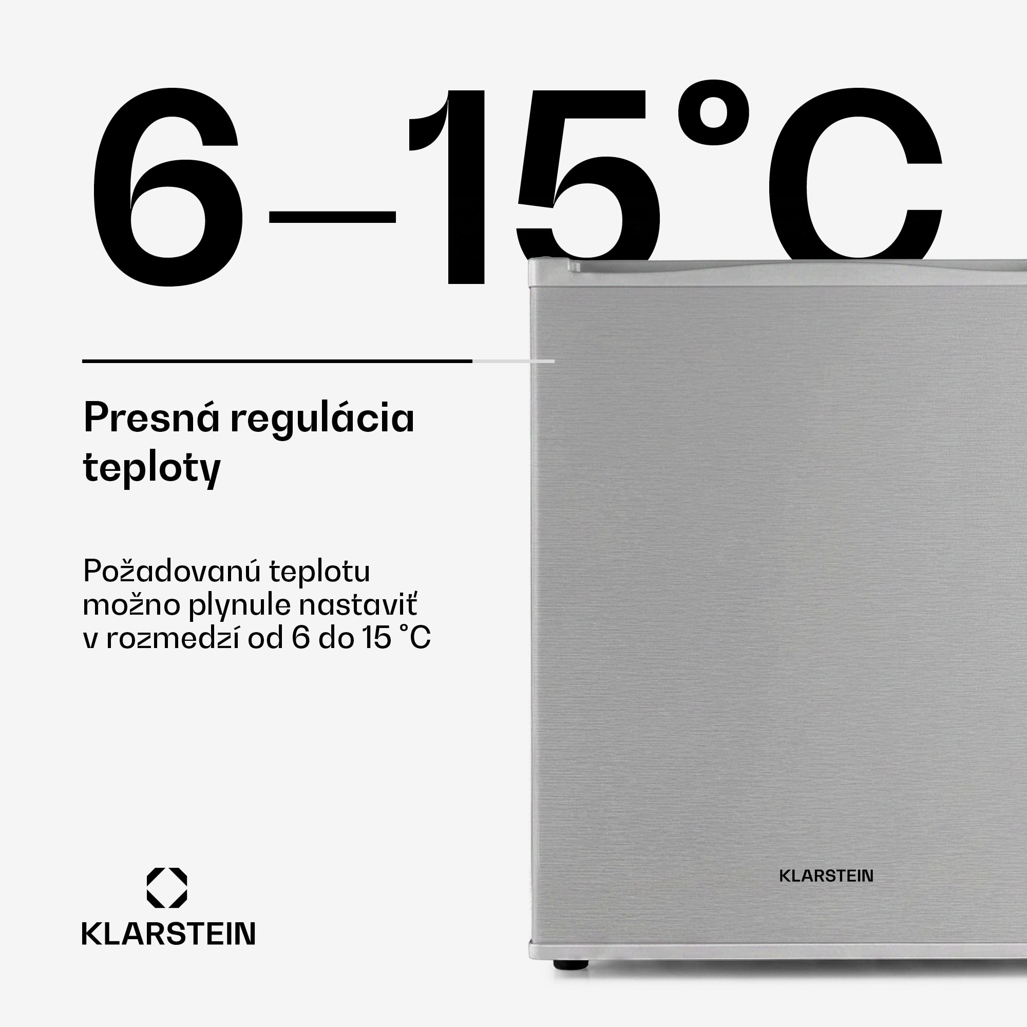 Klarstein Happy Hour 40, mini chladnička, 40 l, 5-15°C, tichá, 23dB, LED-svetlo, strieborný