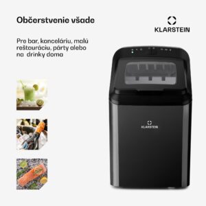 Klarstein Partytime, výrobník ľadu, číry ľad, 15kg/24h, ušľachtilá oceľ