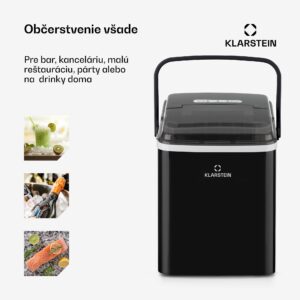 Klarstein Arctic Porter, výrobník ľadu, kužeľovité kúsky ľadu, 12 kg/24 h, nehrdzavejúca oceľ