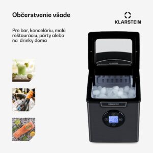 Klarstein Icemeister 2G, výrobník ľadu, 12 kg/24 h, LCD displej, nehrdzavejúca oceľ