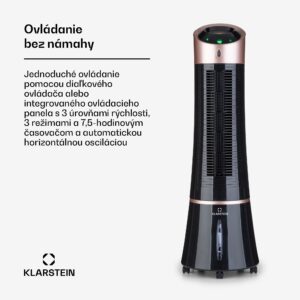 Klarstein Skyscraper Ice, 4 v 1 ochladzovač vzduchu, ventilátor, čistička vzduchu, zvlhčovač, 45 W, 180 m³/h, oscilácia, mobilný, diaľkové ovládanie