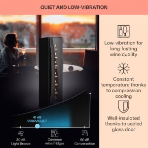 Klarstein Vinovilla 7 built-in Uno Onyx, vstavaná vinotéka, čierne sklo, nehrdzavejúca oceľ