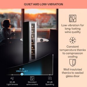 Klarstein Vinovilla 7 built-in Uno, vstavaná vinotéka, sklo, nehrdzavejúca oceľ