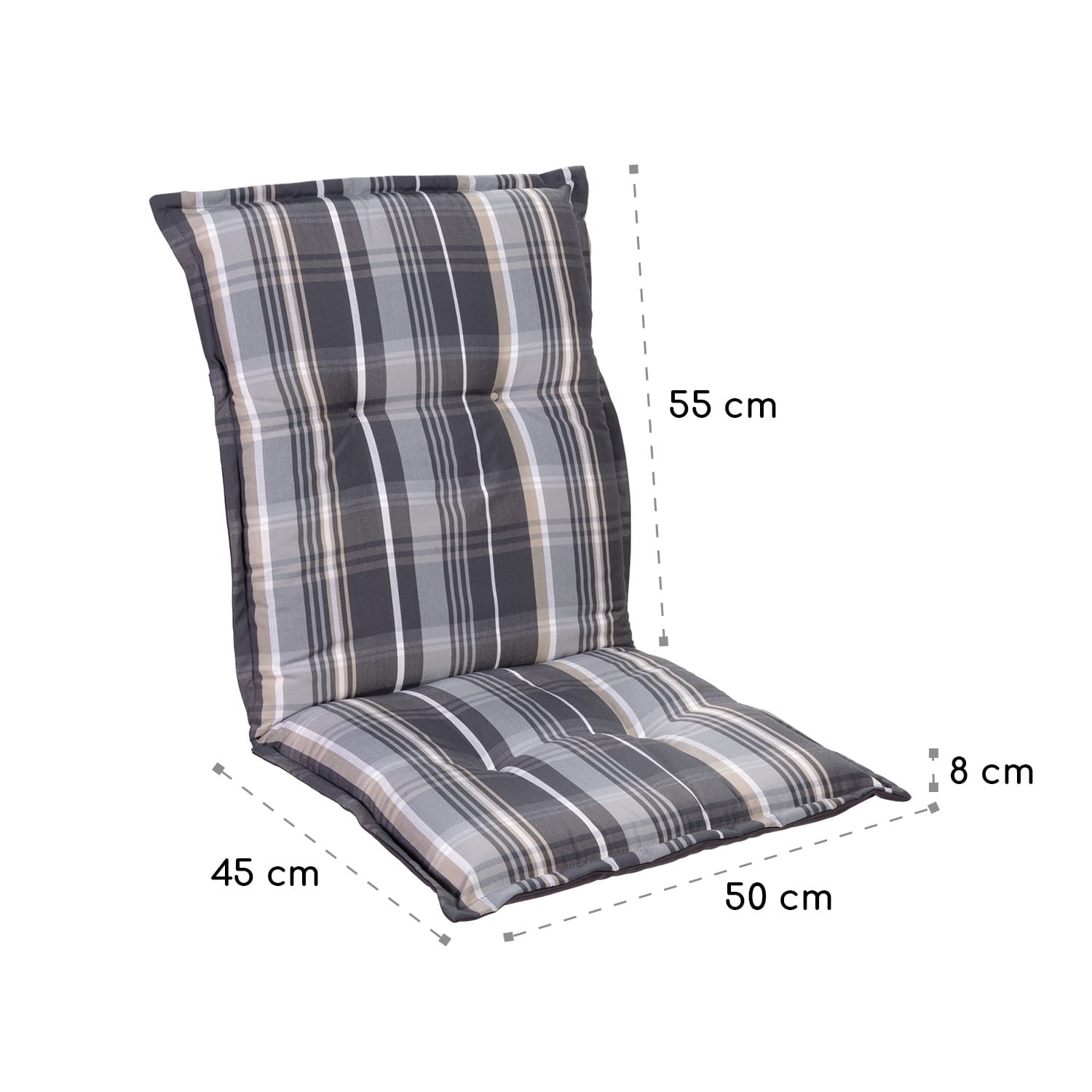 Blumfeldt Prato, poduška s nízkou zadnou časťou, na nižšie polohovacie kreslo, na záhradnú stoličku, polyester, 50 x 100 x 8 cm – Obrázok 2