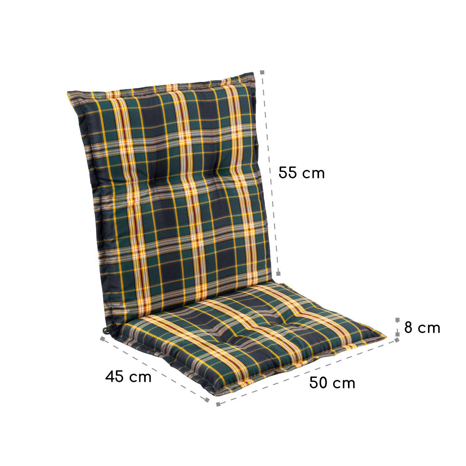 Blumfeldt Prato, poduška s nízkou zadnou časťou, na nižšie polohovacie kreslo, na záhradnú stoličku, polyester, 50 x 100 x 8 cm, 1 x poduška – Obrázok 2