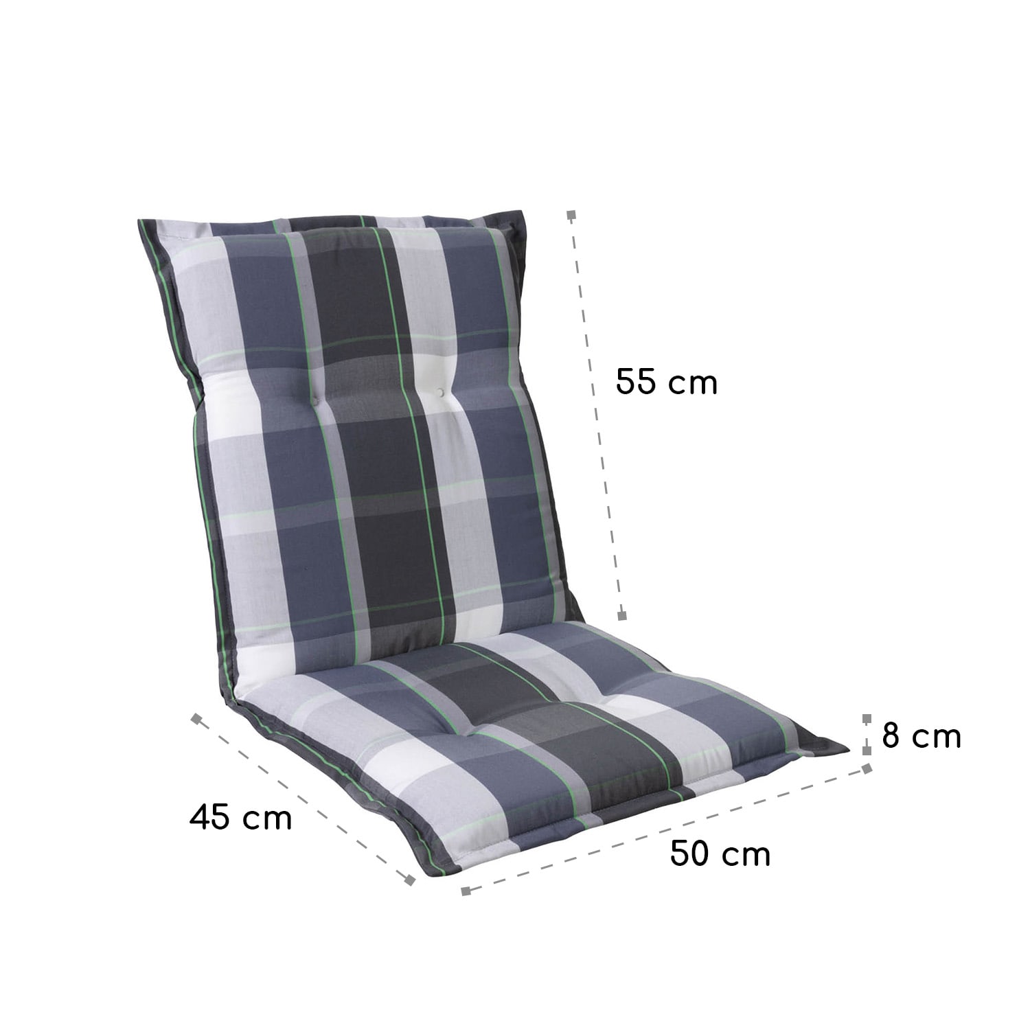 Blumfeldt Prato, čalúnená podložka, podložka na stoličku, podložka na nižšie polohovacie kreslo, na záhradnú stoličku, polyester, 50 × 100 × 8 cm – Obrázok 2