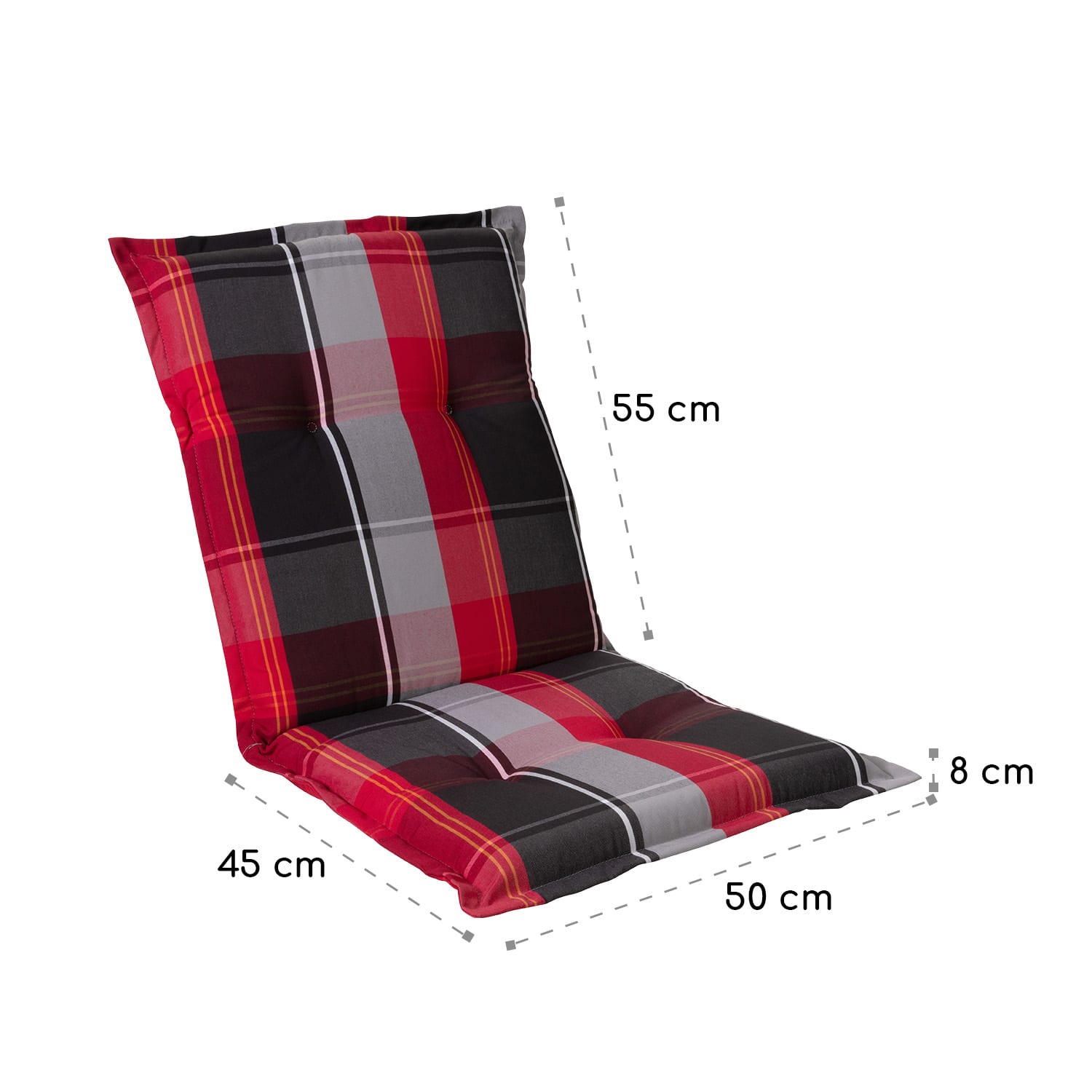 Blumfeldt Prato, poduška s nízkou zadnou časťou, na nižšie polohovacie kreslo, na záhradnú stoličku, polyester, 50 x 100 x 8 cm, 1 x poduška – Obrázok 2