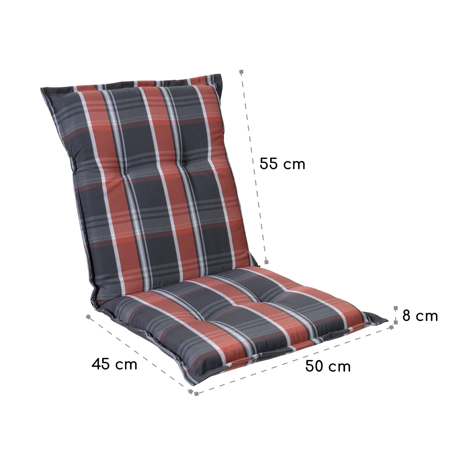 Blumfeldt Prato, čalúnená podložka, podložka na stoličku, podložka na nižšie polohovacie kreslo, na záhradnú stoličku, polyester, 50 × 100 × 8 cm – Obrázok 2
