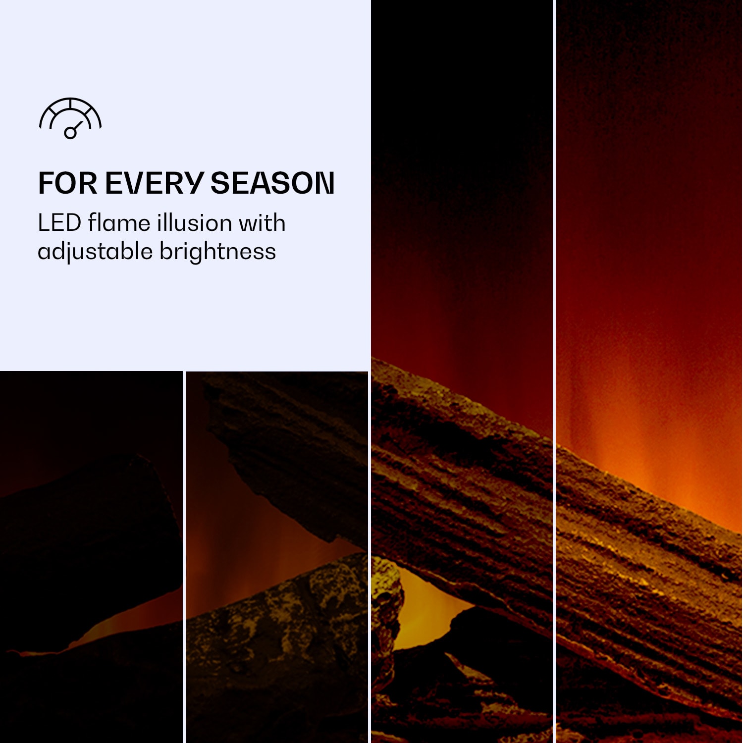 Klarstein Studio Light & Fire 3 Smart, krb, 1000/2000 W, MDF, WiFi Control – Obrázok 3