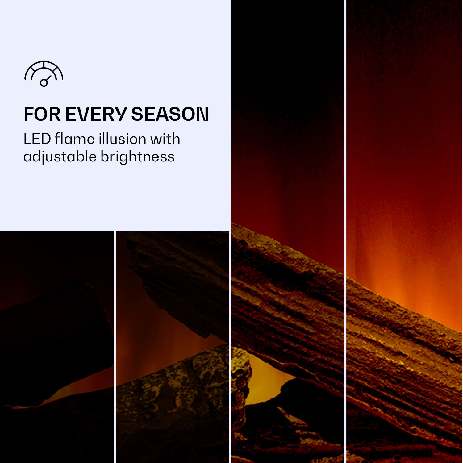 Klarstein Studio Light & Fire 2 Smart, krb, 1000/2000 W, MDF, WiFi Control – Obrázok 3