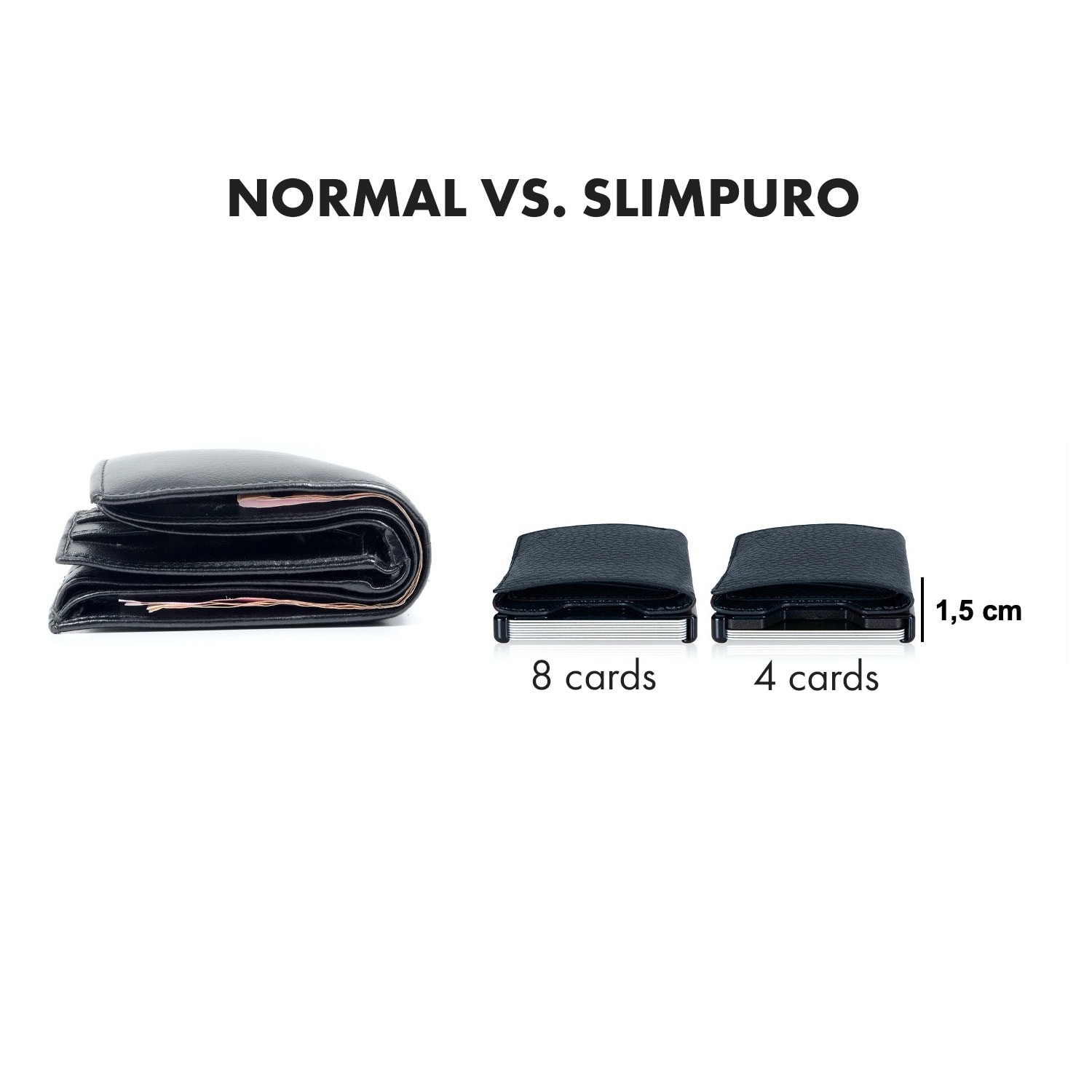 Slimpuro ZNAP Slim Wallet, 8 kariet, priehradka na mince, 8,9 x 1,5 x 6,3 cm (Š x V x H), ochrana RFID – Obrázok 3