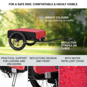 KLARFIT Companion, nákladný príves, 40kg/50litrov, príves na bicykle, ručný vozík, čierny