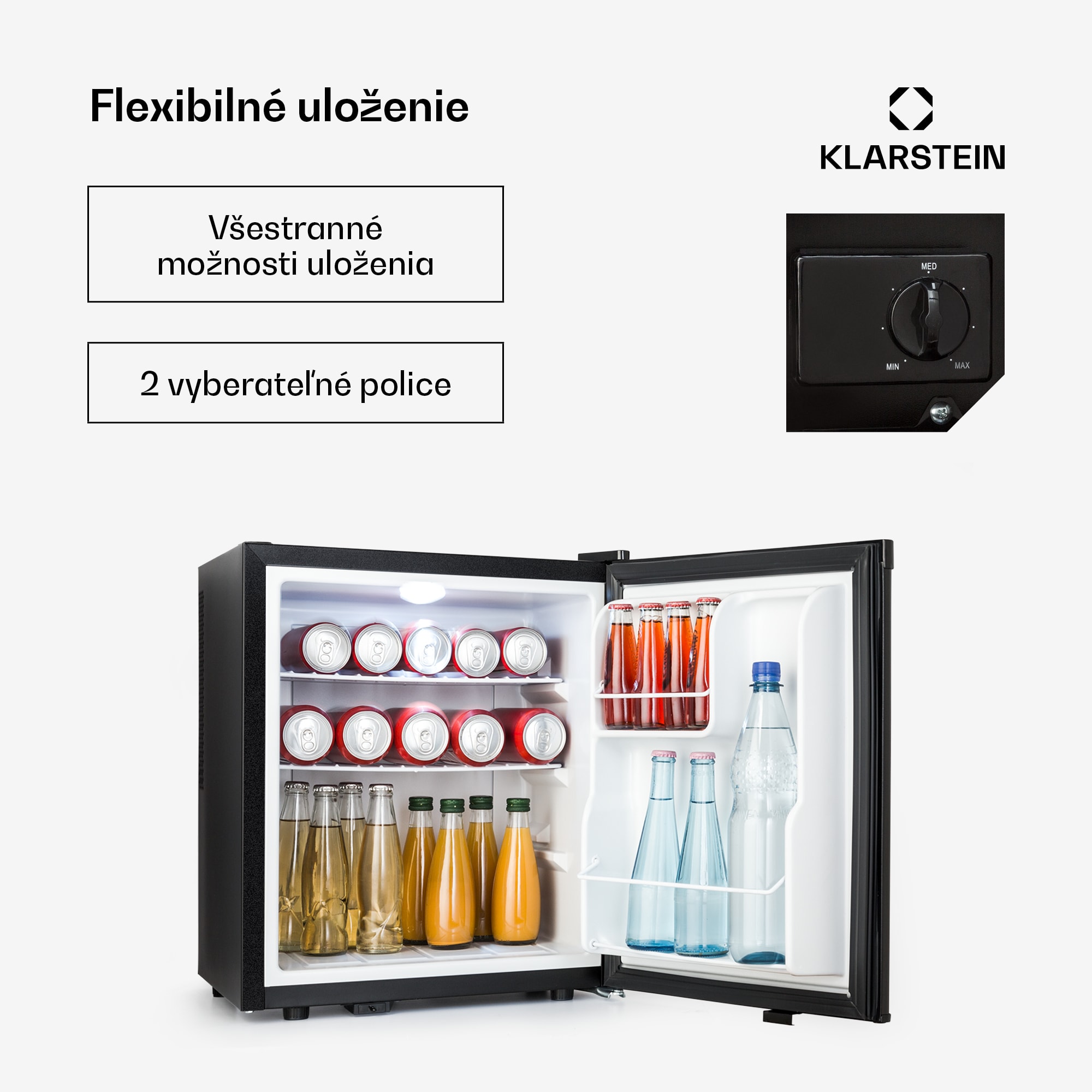 Klarstein Happy Hour 38, mini chladnička, minibar, chladnička na nápoje, 38 l, 26 dB – Obrázok 2