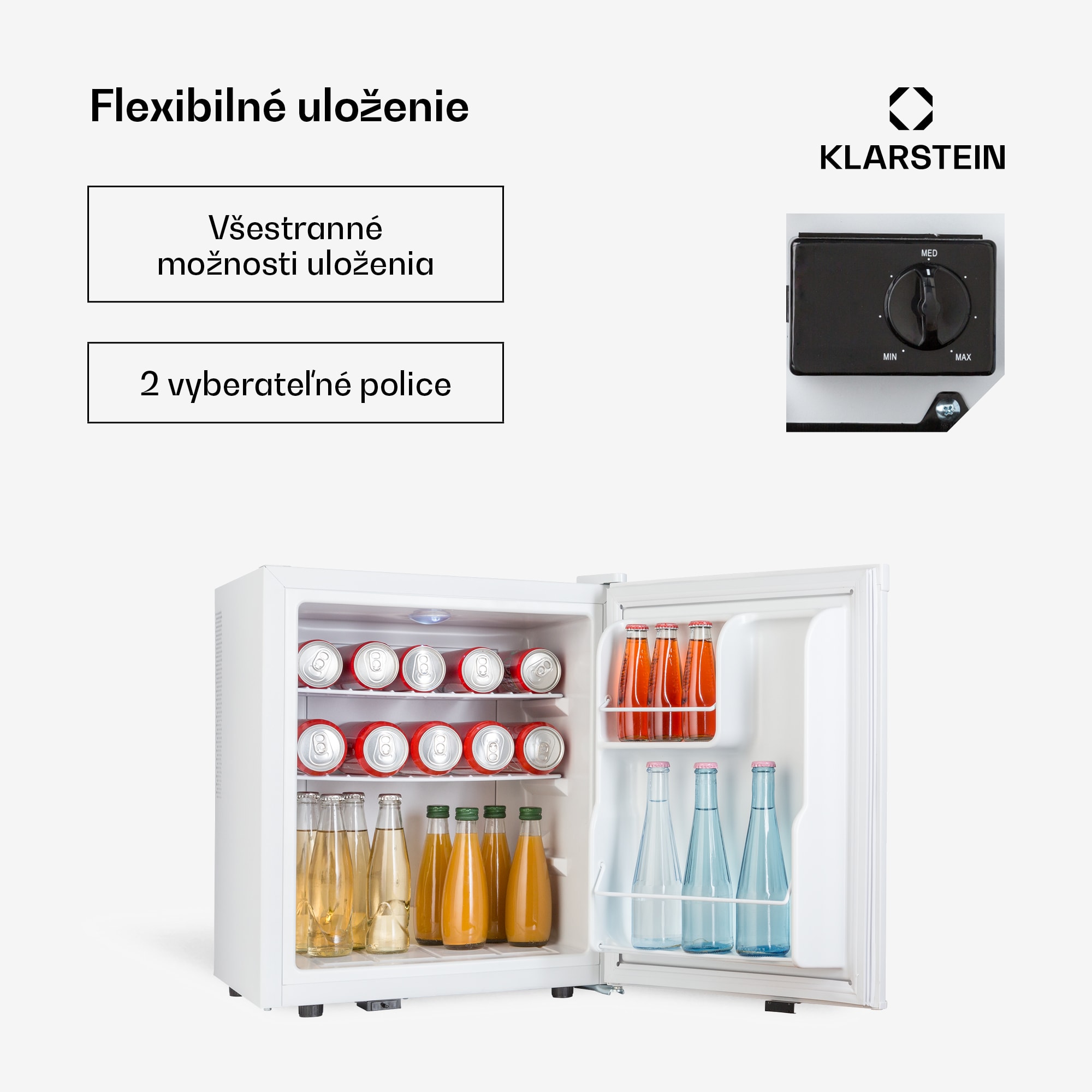 Klarstein Happy Hour 38, mini chladnička, minibar, chladnička na nápoje, 38 l, 26 dB – Obrázok 2