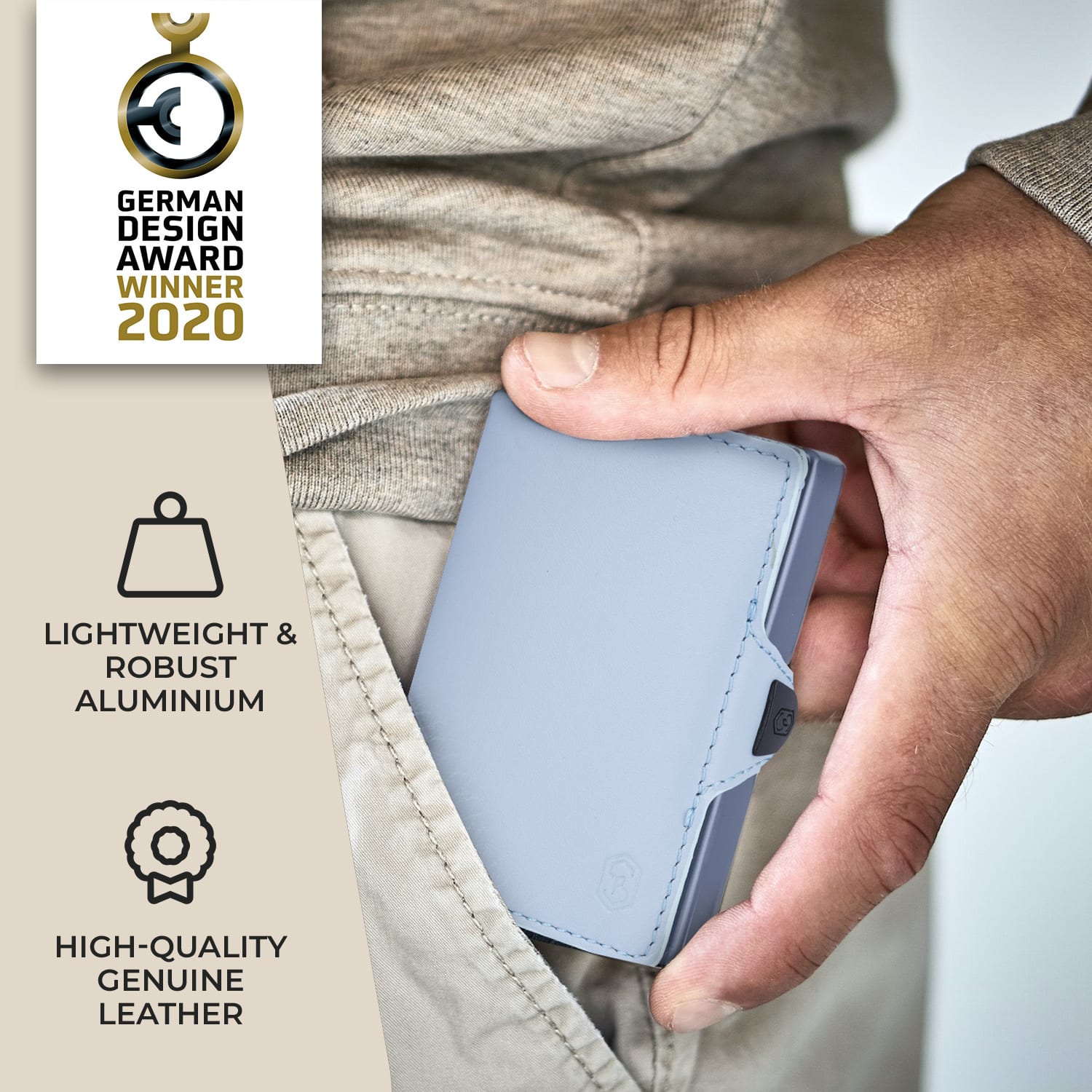 Slimpuro ZNAP Slim Wallet, 8 kariet, priehradka na mince, 8,9 x 1,5 x 6,3 cm (Š x V x H), ochrana RFID – Obrázok 3