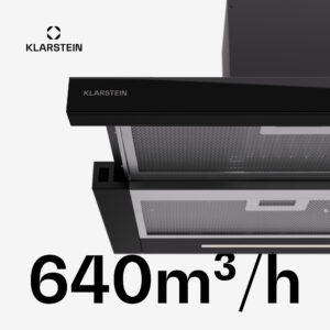 Klarstein Mariana Neo 90, plochý digestor, 90 cm, 640 m³/h, odsávanie vzduchu, LED