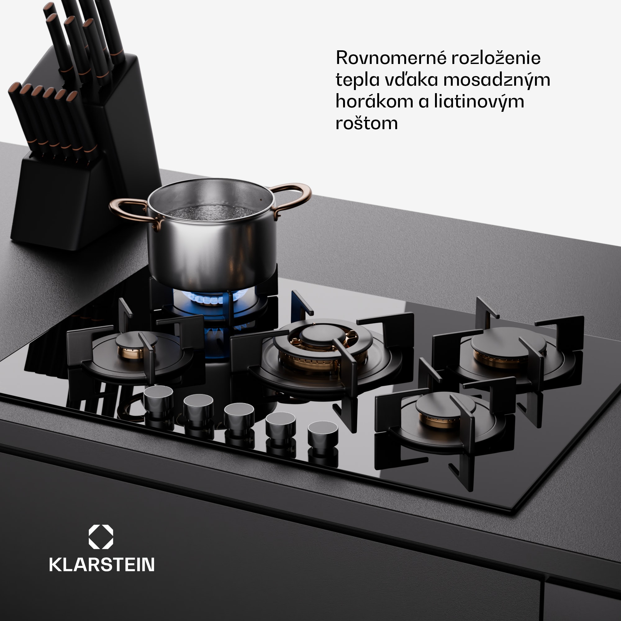 Klarstein Goldflame 5, plynová varná doska, 5 horákov