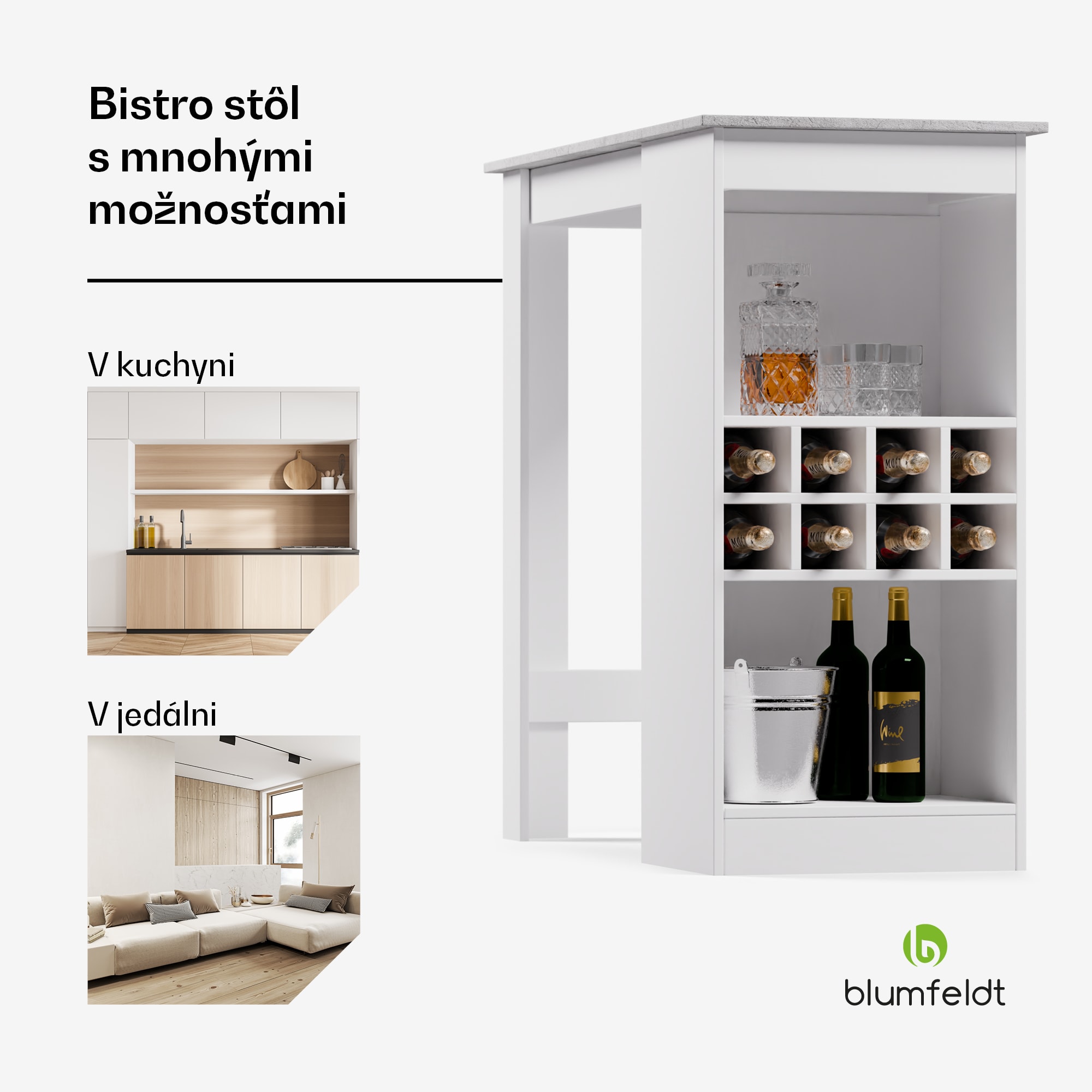 Blumfeldt Bellshill, barový stôl, pultový stôl, domáci bar – Obrázok 2