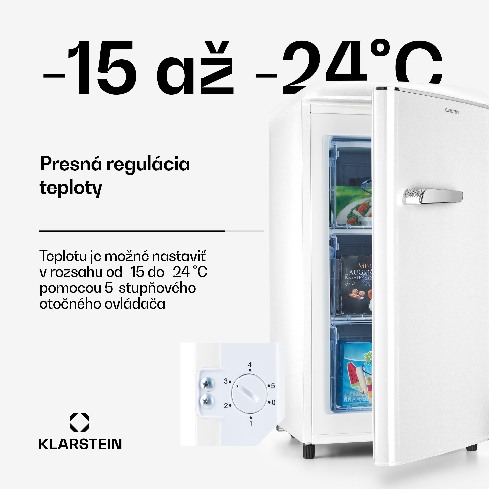 Klarstein Laika 60L mraznička 60 l 3 zásuvky teplota: -18 až 0 °C