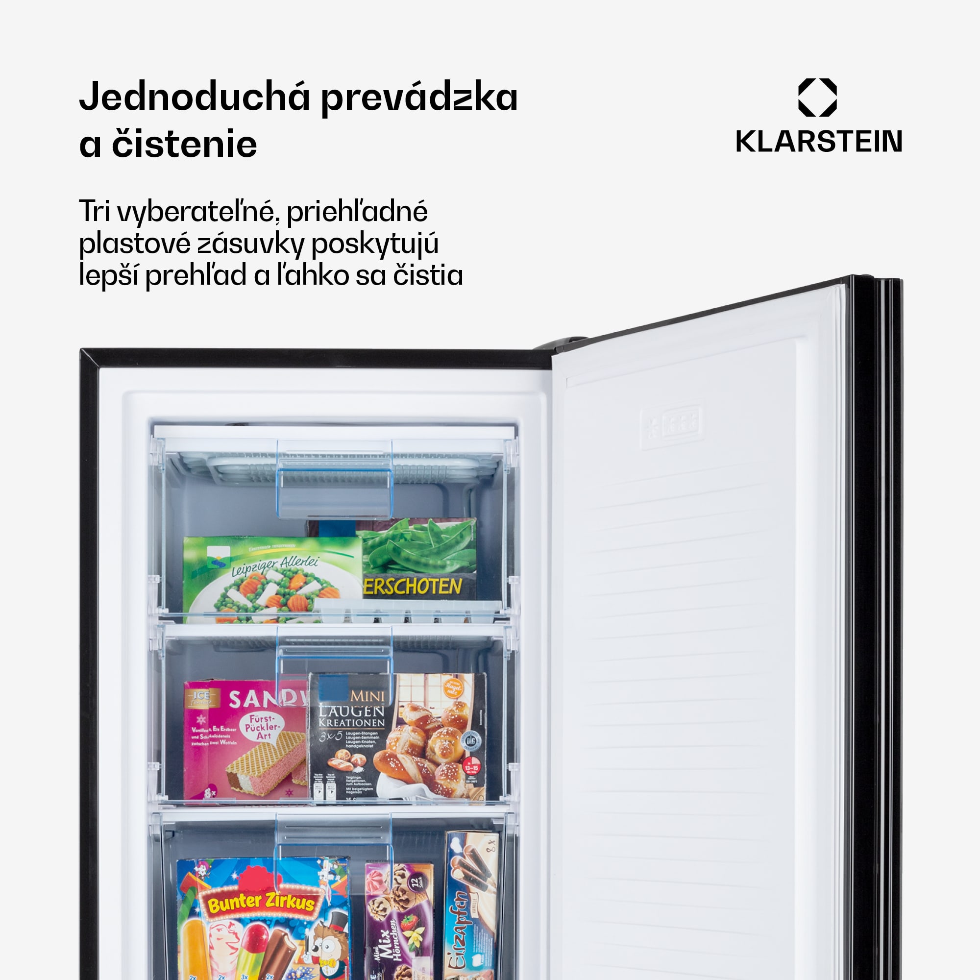 Klarstein Pluto 80L, mraznička, 4-hviezdičková, 80 l, do -18 °C – Obrázok 2