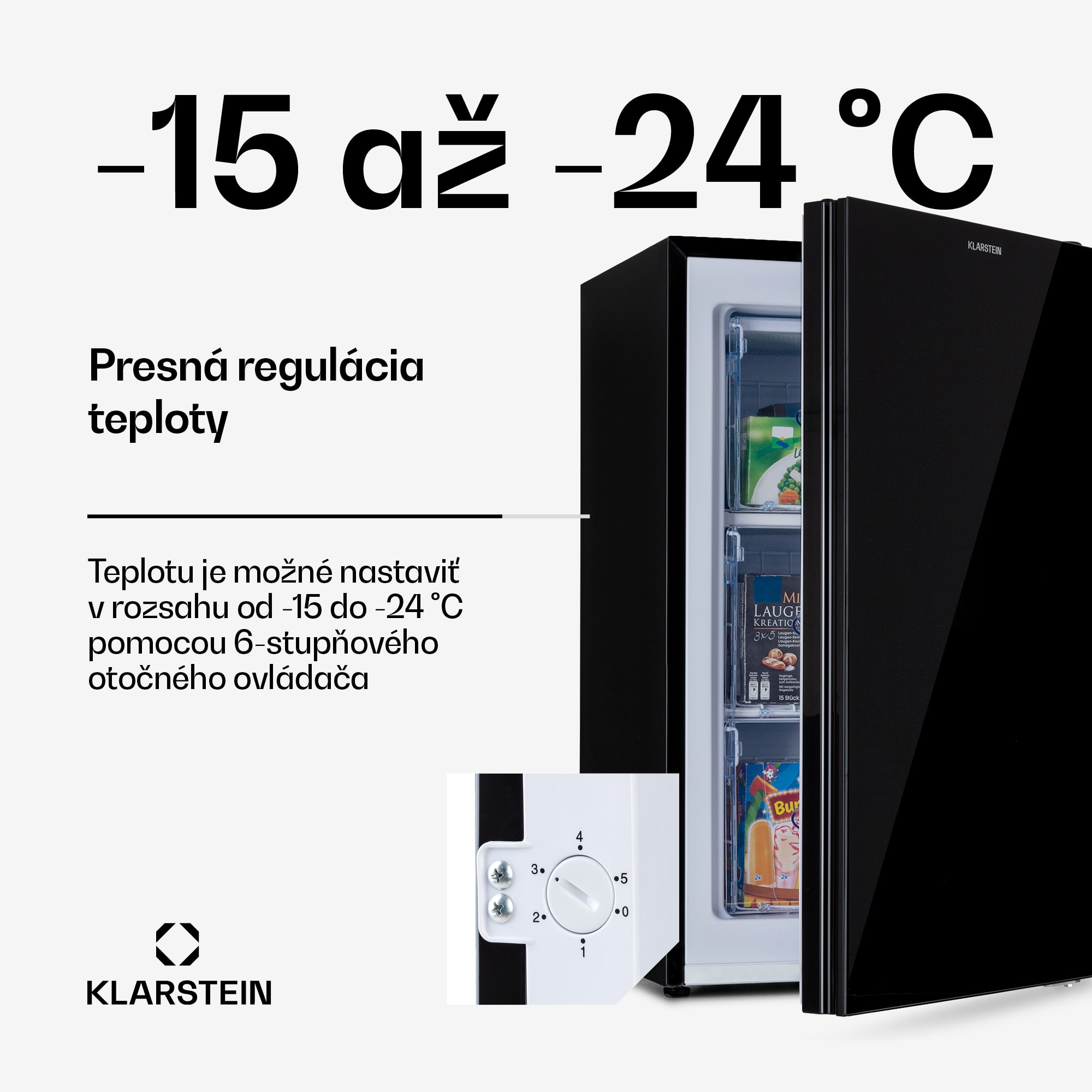 Klarstein Pluto 60L, mraznička, 4-hviezdičková, 60 l, do -18 °C