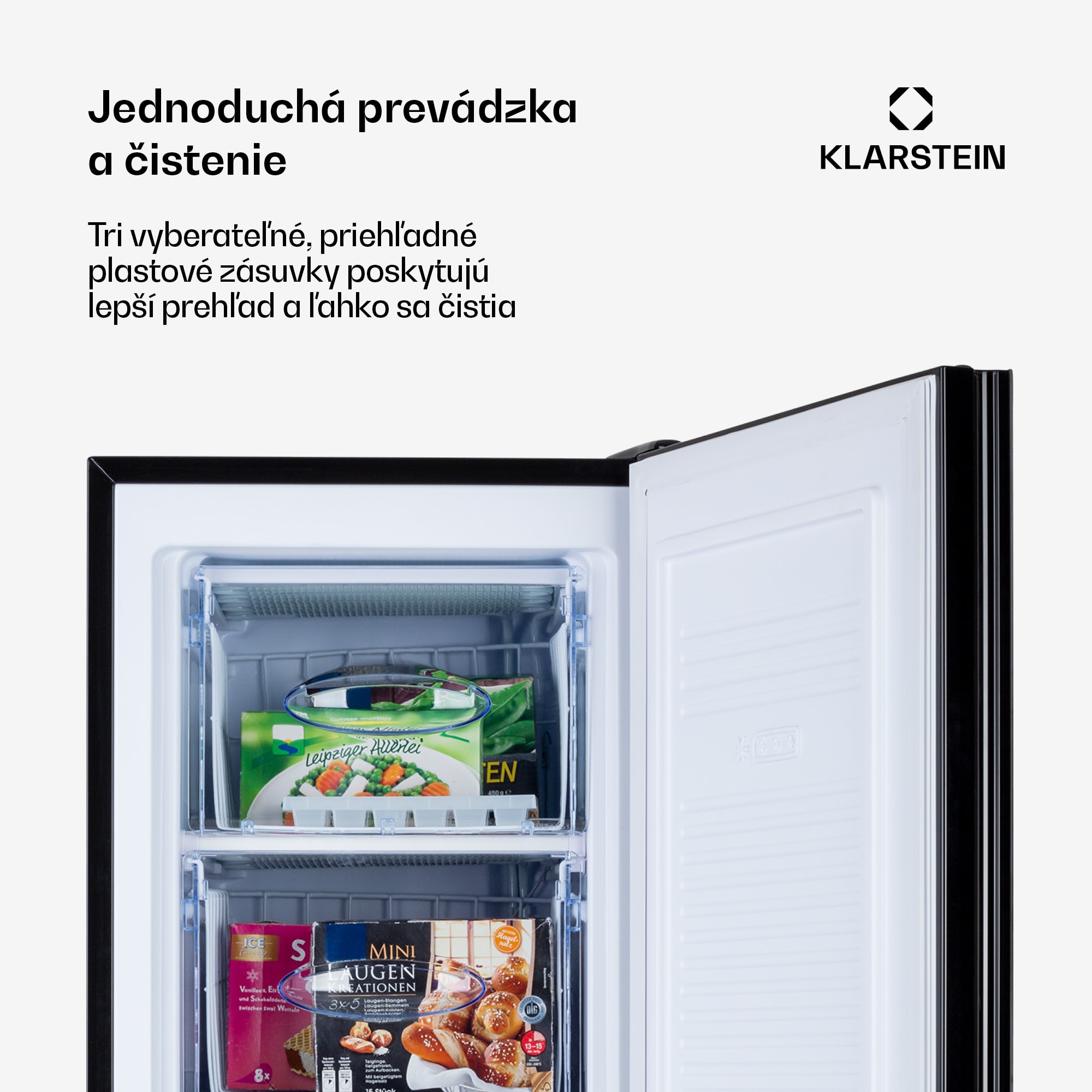 Klarstein Pluto 60L, mraznička, 4-hviezdičková, 60 l, do -18 °C – Obrázok 2
