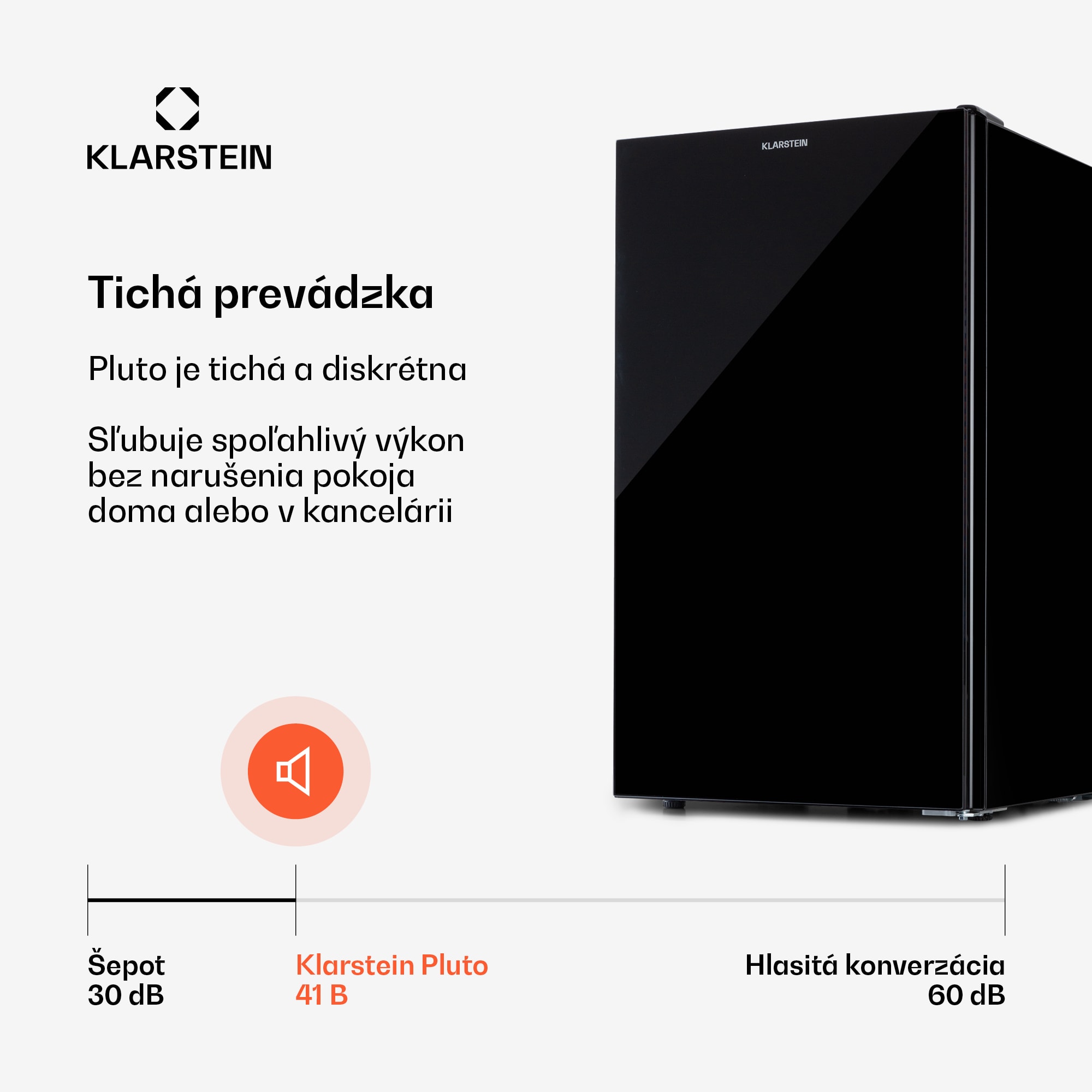 Klarstein Pluto 60L, mraznička, 4-hviezdičková, 60 l, do -18 °C – Obrázok 3