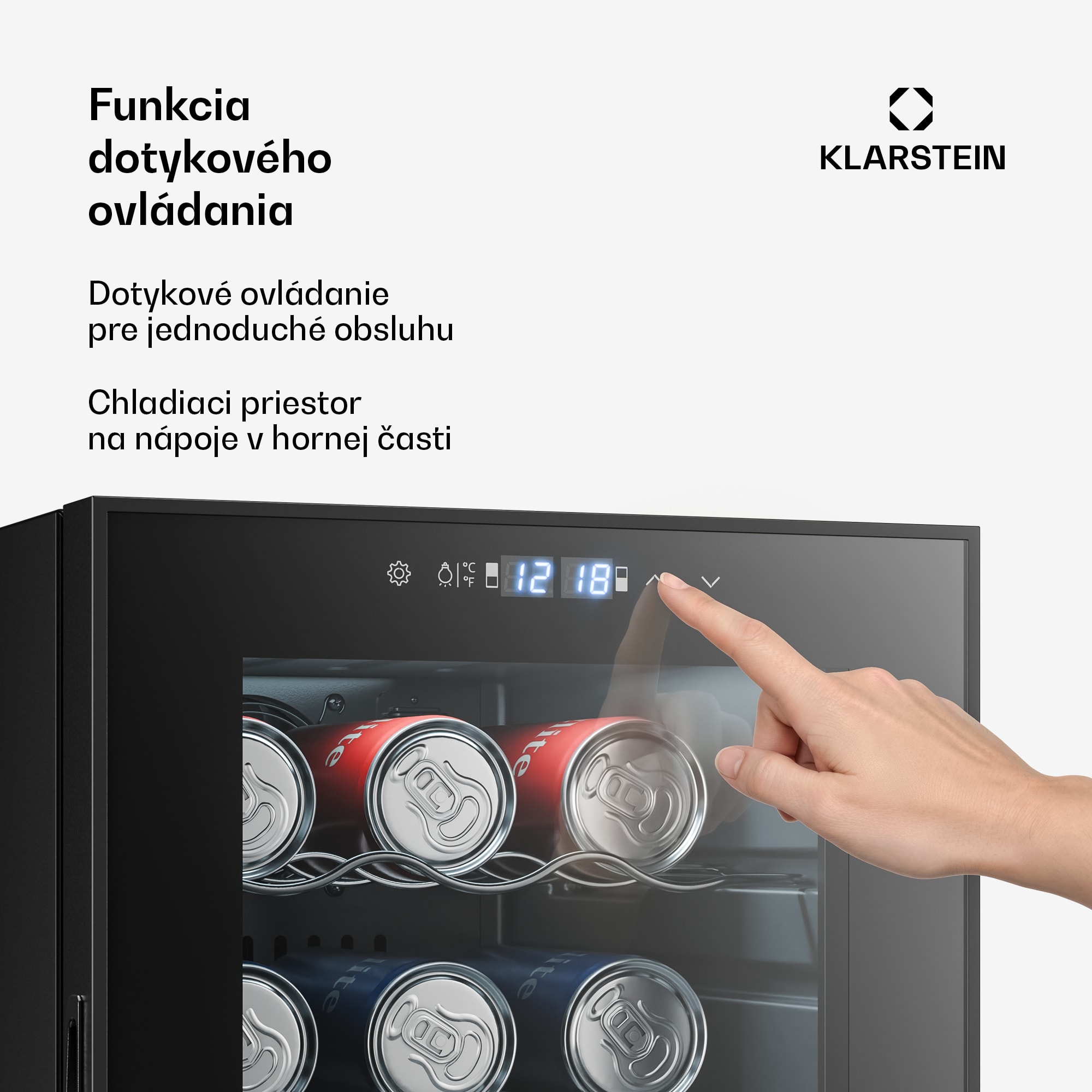 Klarstein Bovella 18 Duo+, dvojzónová vinotéka, 50 l, 18 fliaš, sklenené dvierka – Obrázok 3