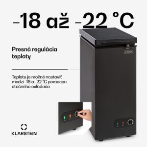 Klarstein Iceblokk 51, mraziaci box, voľne stojaci, 51 l, uzamykateľný, energet. trieda F, čierna