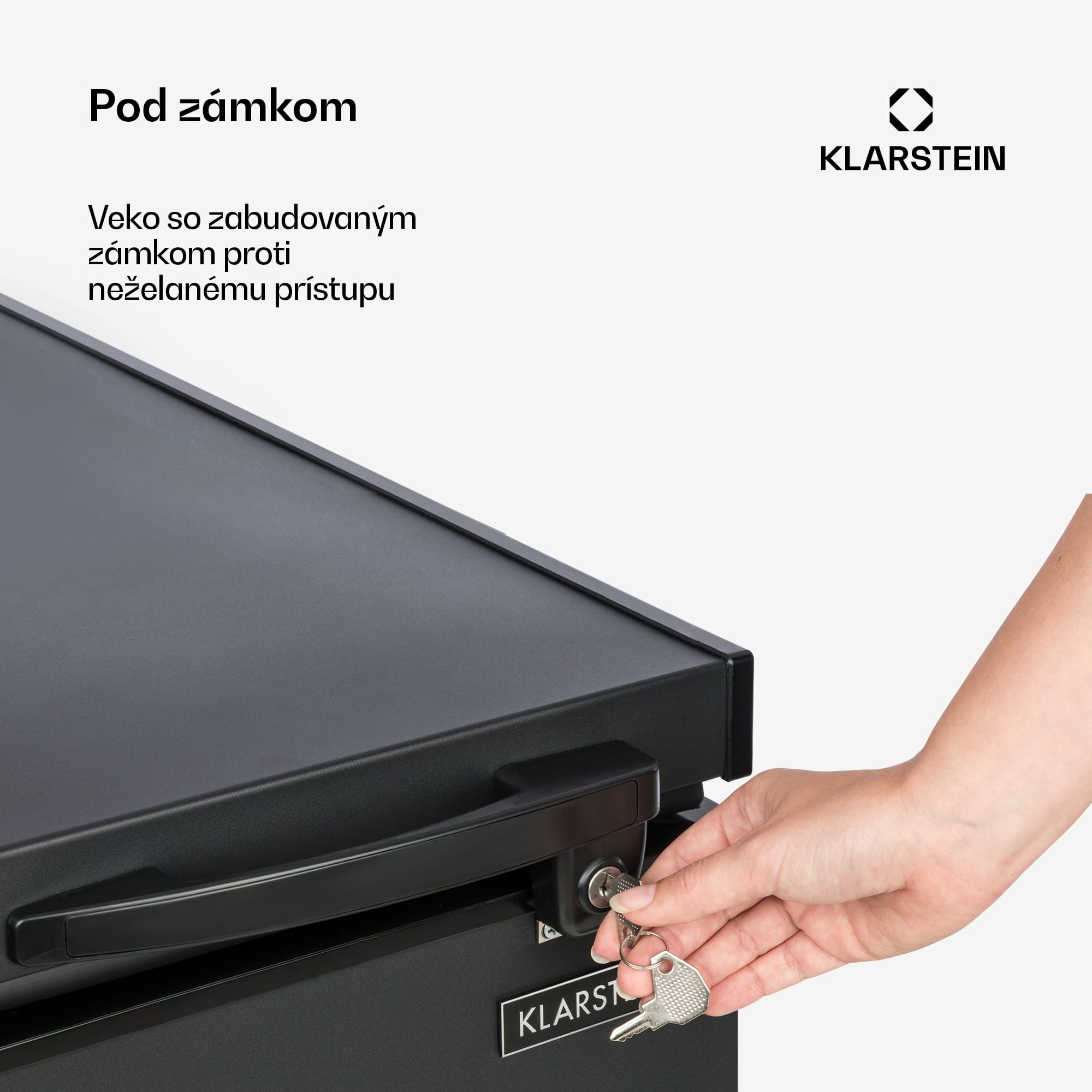 Klarstein Iceblokk 51, mraziaci box, voľne stojaci, 51 l, uzamykateľný, energet. trieda F, čierna – Obrázok 3