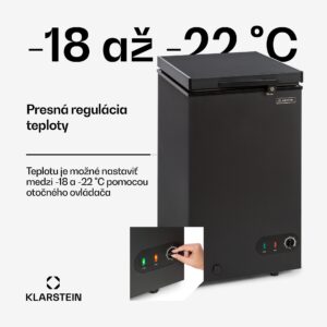 Klarstein Iceblokk 80, mraziaci box, voľne stojaci, 78 l, uzamykateľný, energet. trieda F, čierna
