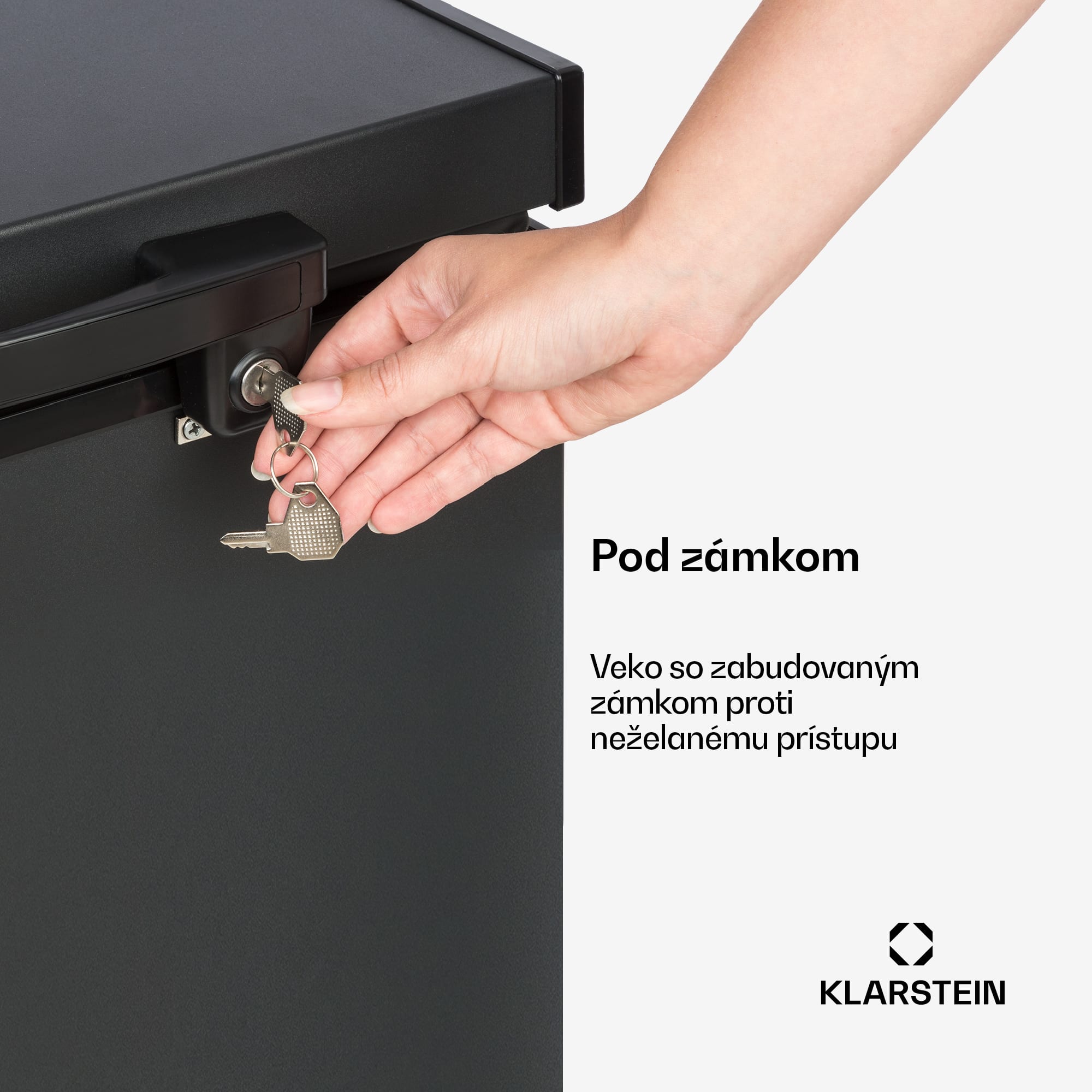 Klarstein Iceblokk 80, mraziaci box, voľne stojaci, 78 l, uzamykateľný, energet. trieda F, čierna – Obrázok 3