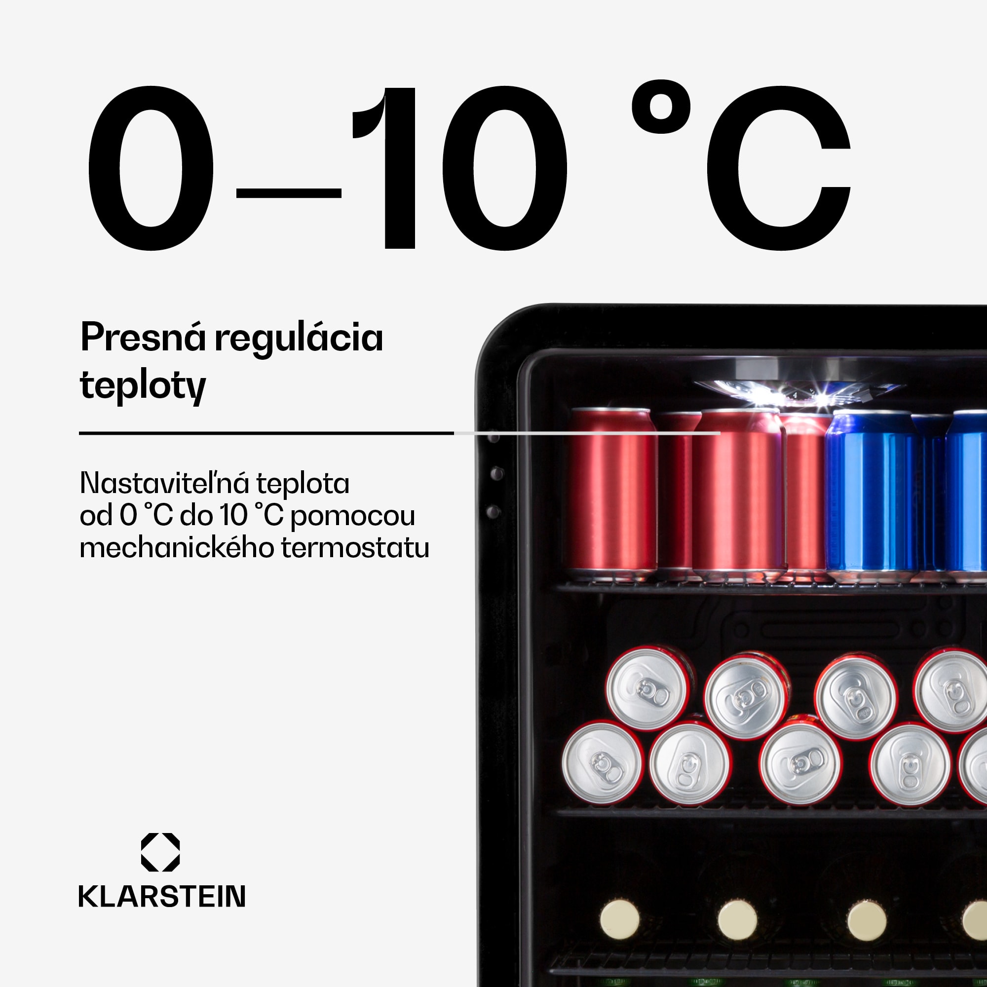 Klarstein PopLife, chladnička na nápoje, chladnička, 70 l, 0-10°C, retro dizajn, LED