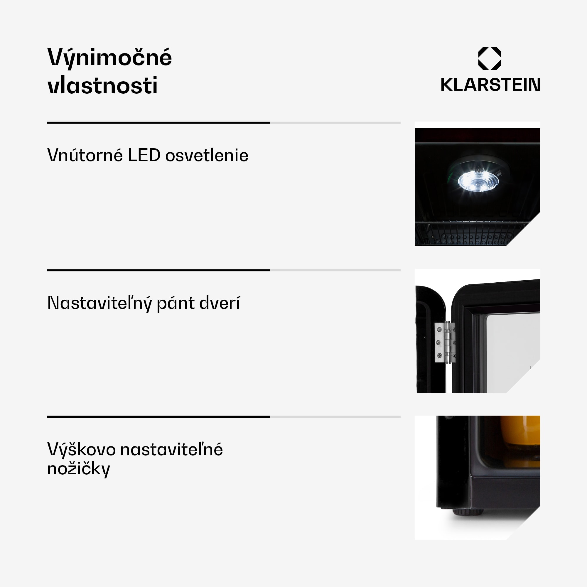 Klarstein PopLife, chladnička na nápoje, chladnička, 70 l, 0-10°C, retro dizajn, LED – Obrázok 3