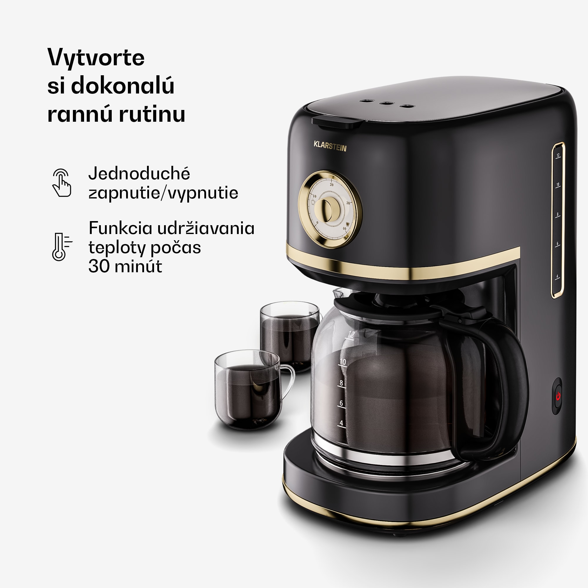 Klarstein Victoria kávovar na filtrovanú kávu | 1,5 litra | Funkcia udržiavania teploty | 12 šálok