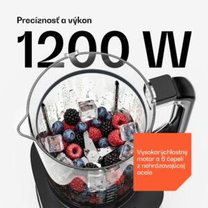 Klarstein Verosteel kuchynský robot s mixérom | miesenie, šľahanie a odšťavovanie | 1200 W | 2 l /1,75 l