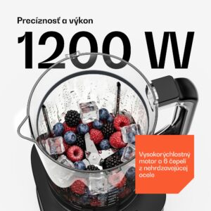 Klarstein Verosteel kuchynský robot s mixérom | miesenie, šľahanie a odšťavovanie | 1200 W | 2 l /1,75 l