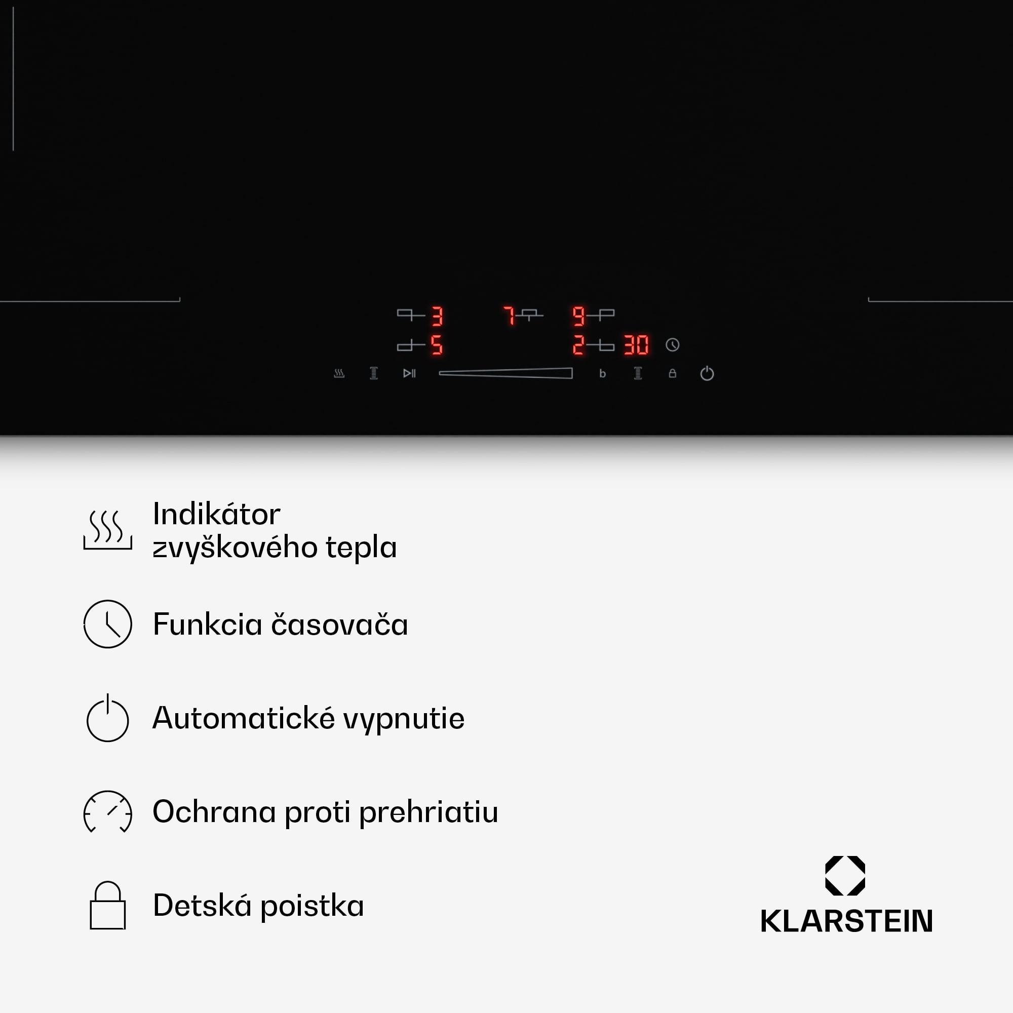 Klarstein HaloSync indukčná varná doska s digestorom| 5 varných zón | 11400 W | 632 m³/h | 90 cm