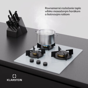 Klarstein Goldflame plynová varná doska | 3 horáky s elektrickým zapaľovaním | zemný plyn a LPG | 5800 W | 45 cm