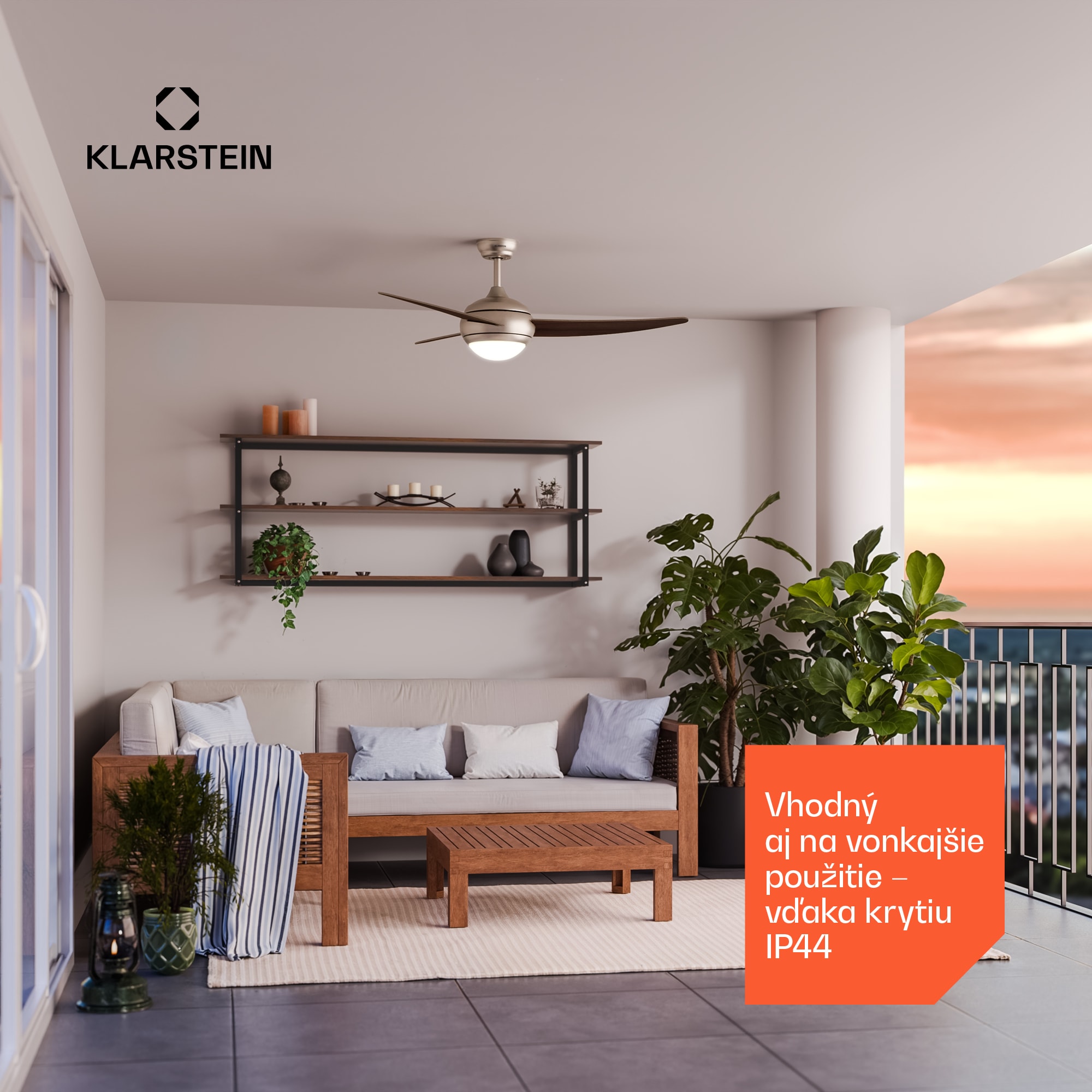 Klarstein El Paso stropný ventilátor so svetlom | 132 cm | 35 W | Tichá prevádzka | Drevo – Obrázok 3